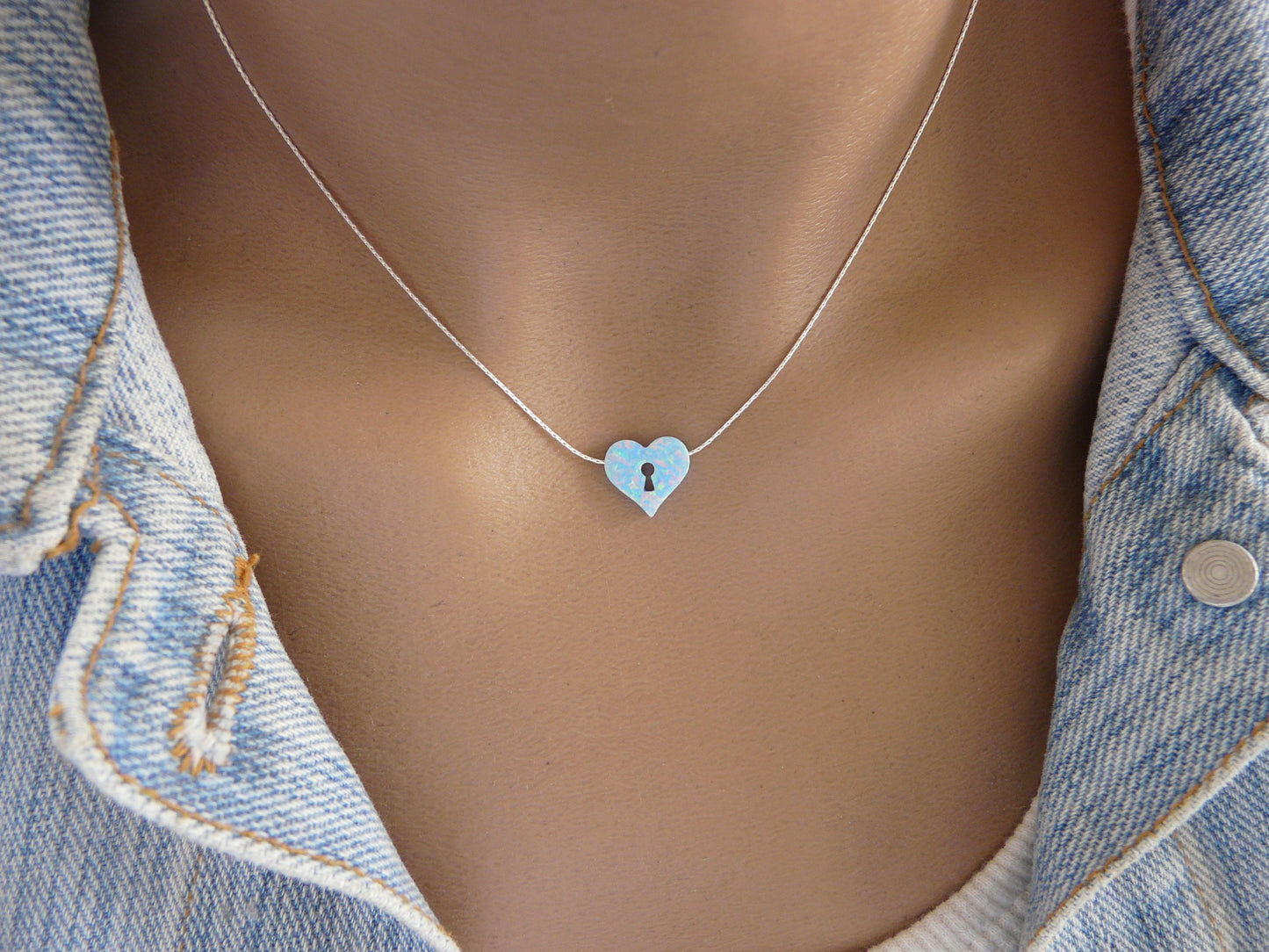 Heart Keyhole Opal Necklace – A Symbol of Love & Mystery