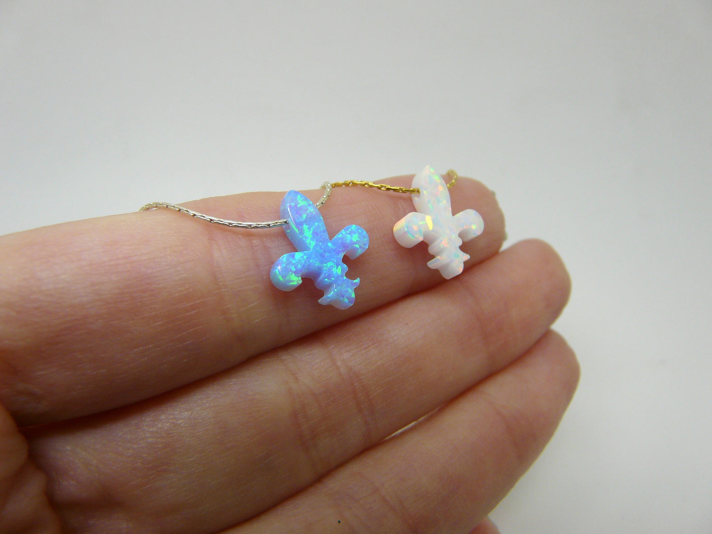 Opal Fleur de Lis Necklace