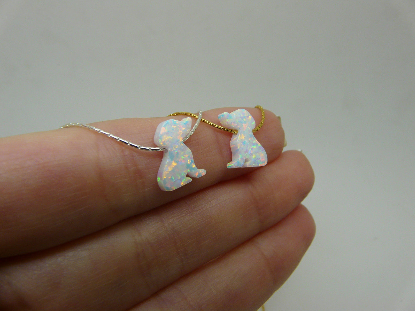 Adorable Opal Dog Necklace