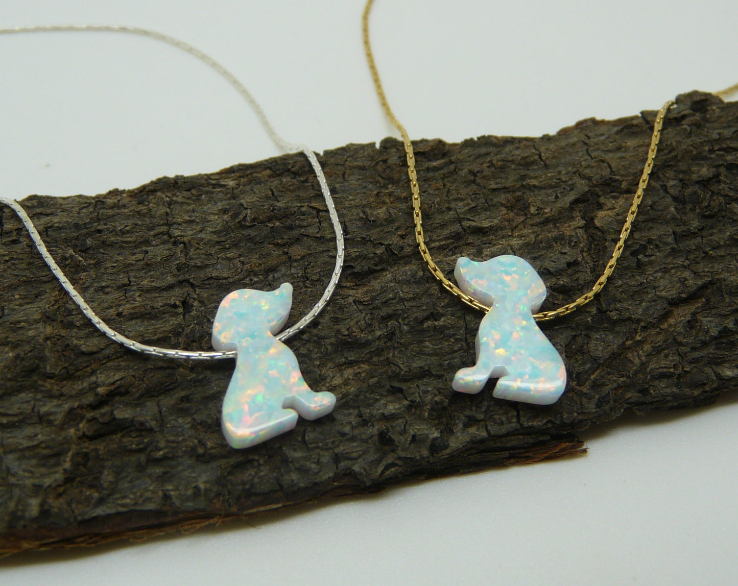 Adorable Opal Dog Necklace