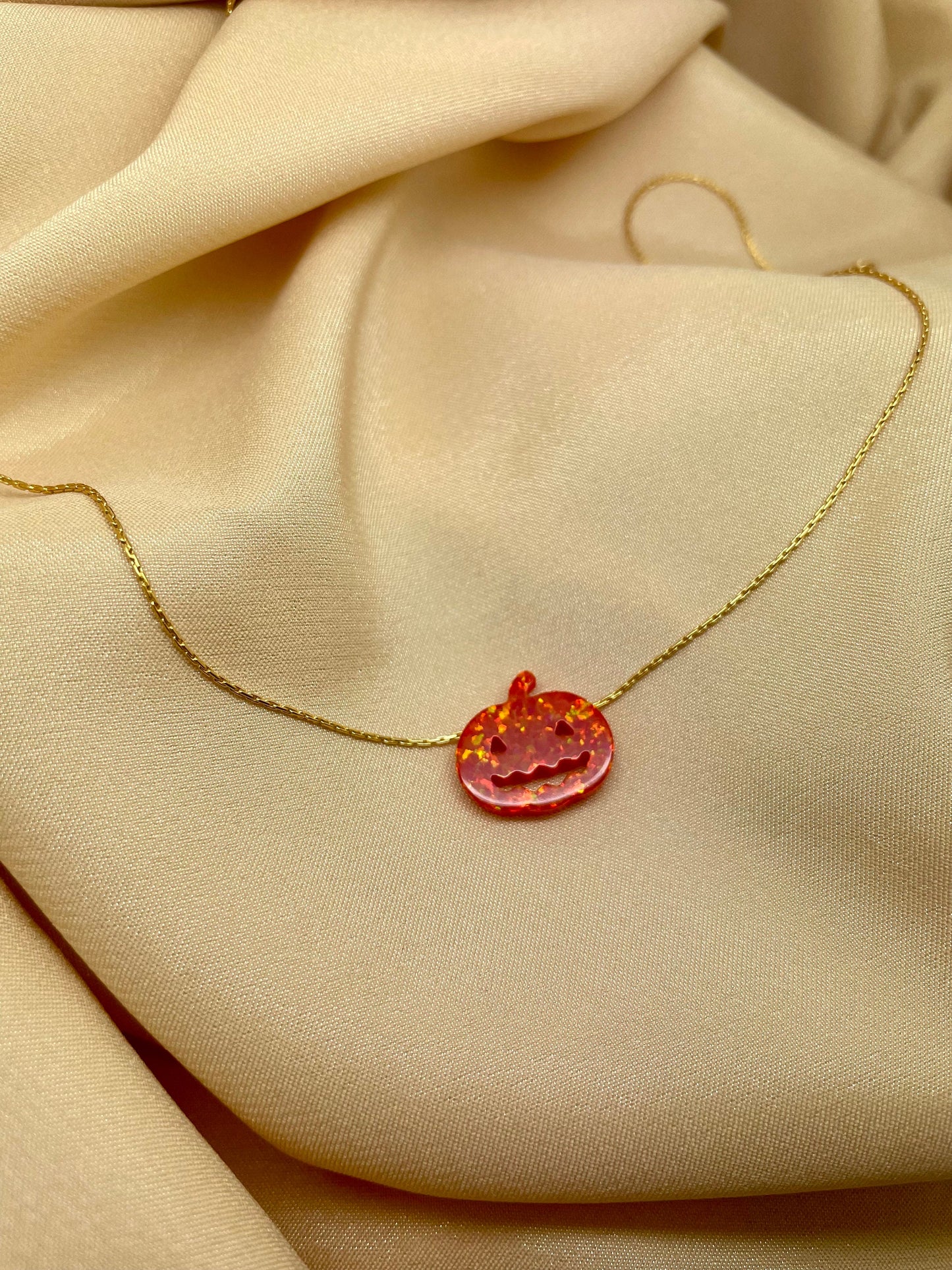 Opal Pumpkin Necklace