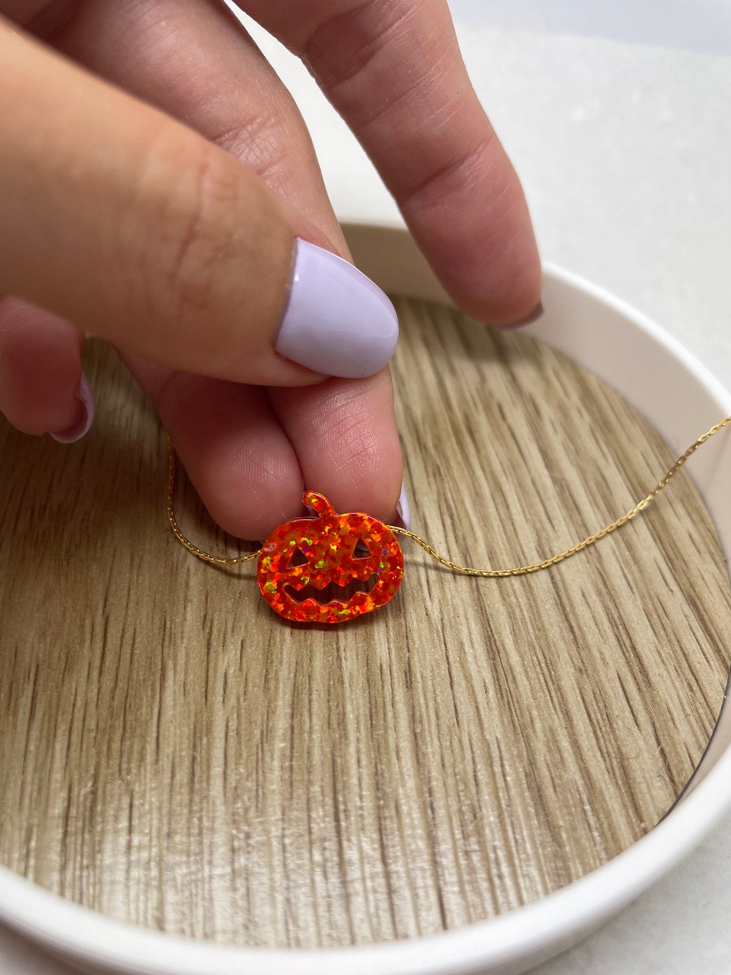 Opal Pumpkin Necklace