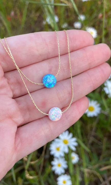 round opal pendants
