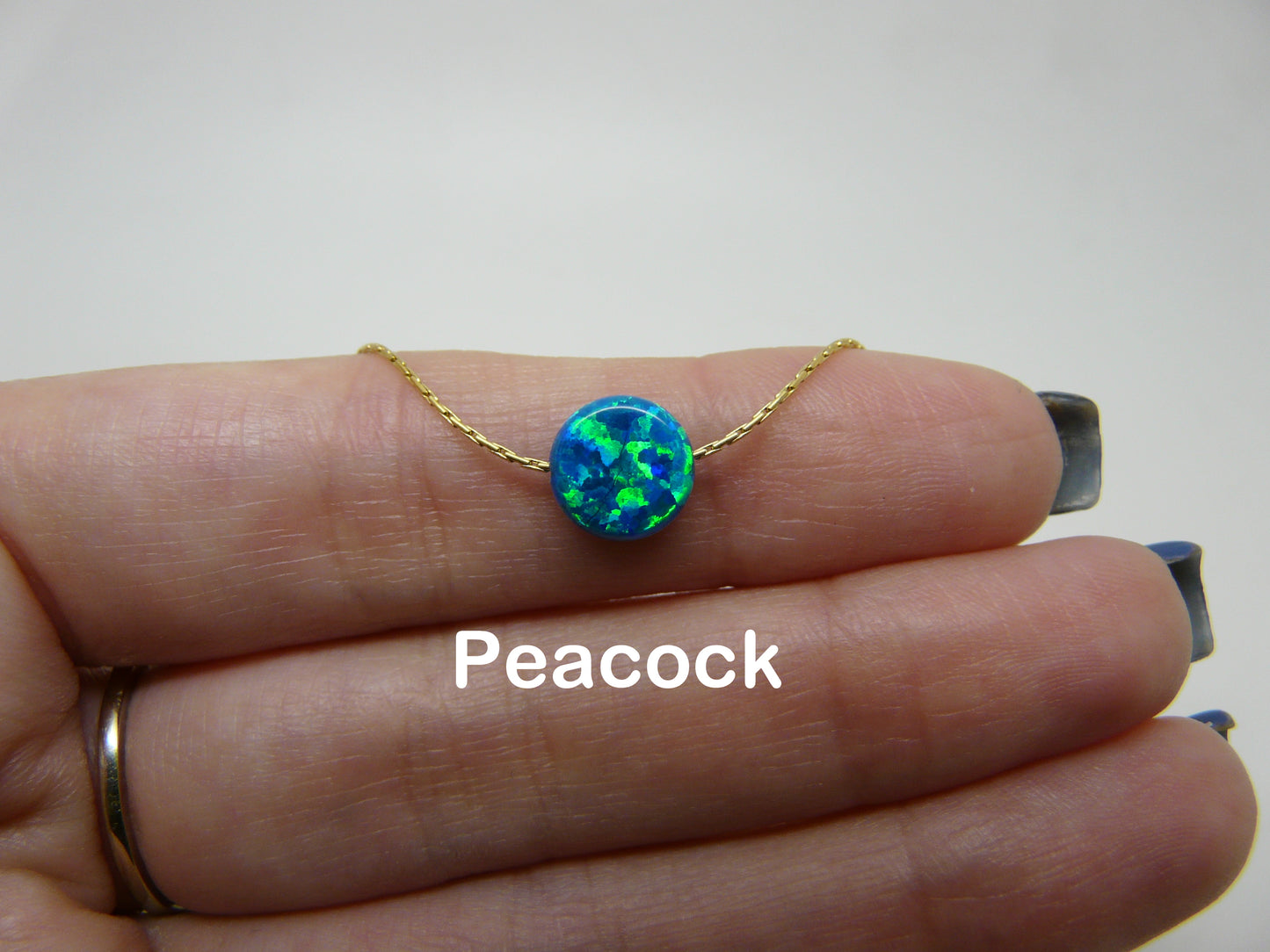 Tiny Opal Coin Necklace – Minimalist Elegance
