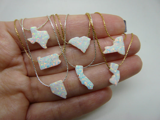 Opal State Necklace – Pick Your State - OpaLandJewelry