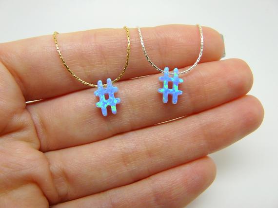 Opal Hashtag necklace - OpaLandJewelry