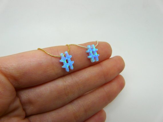 Opal Hashtag necklace - OpaLandJewelry