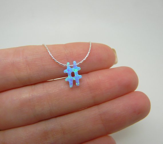 Opal Hashtag necklace - OpaLandJewelry