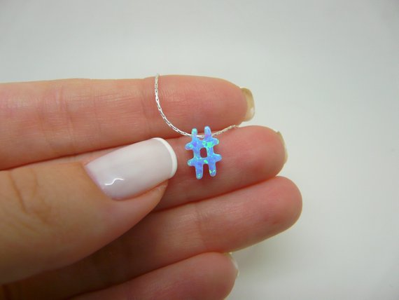 Opal Hashtag necklace - OpaLandJewelry