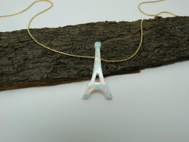 Opal Eiffel Tower Necklace - OpaLandJewelry