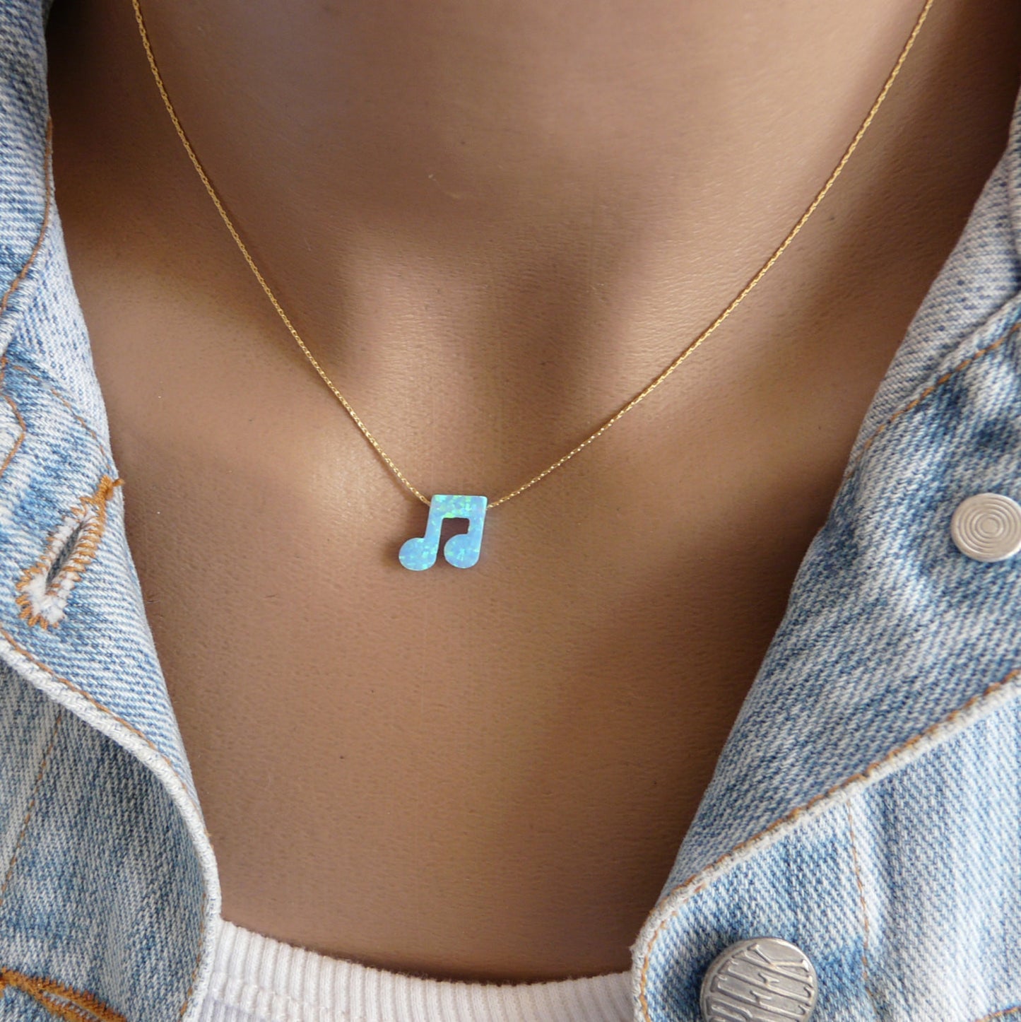 Opal Music note necklace - OpaLandJewelry