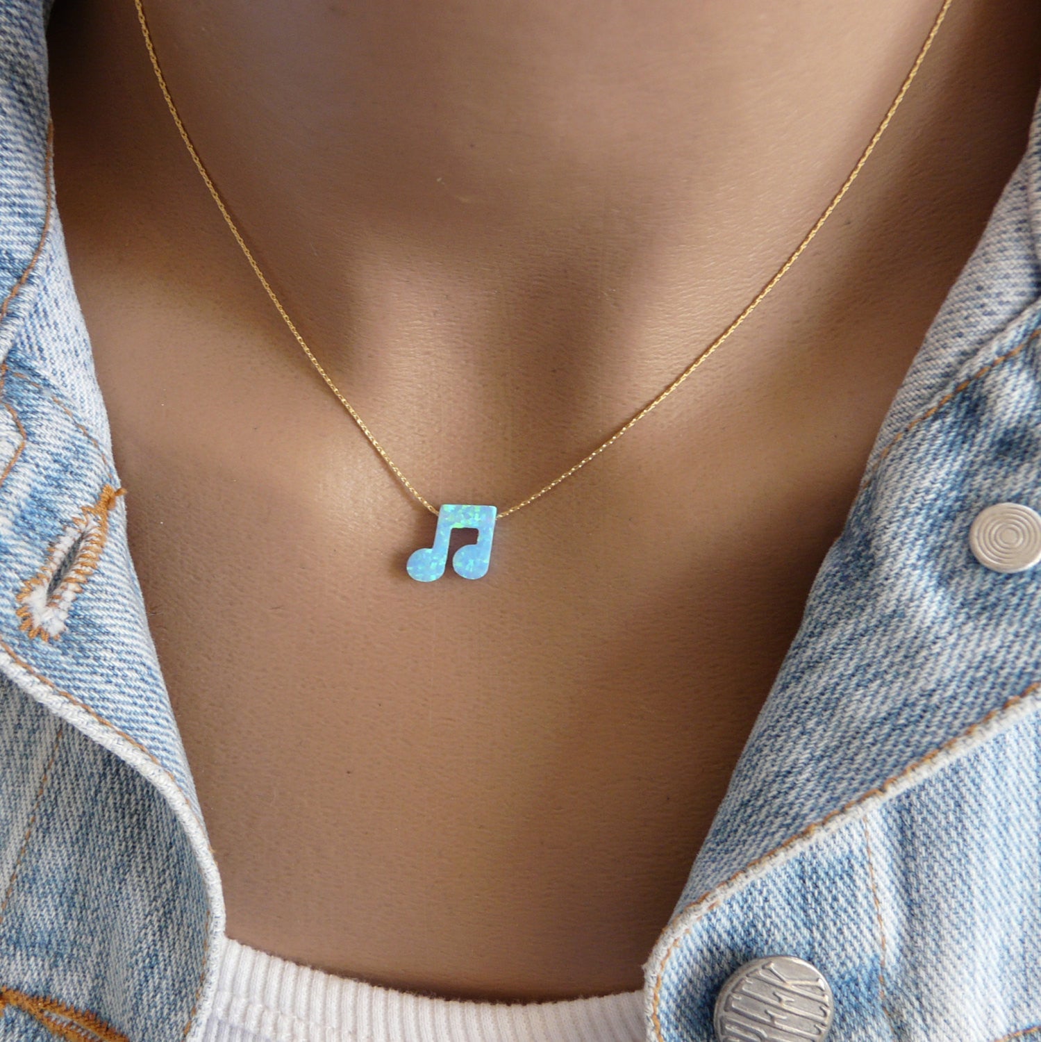 Opal Music note necklace - OpaLandJewelry