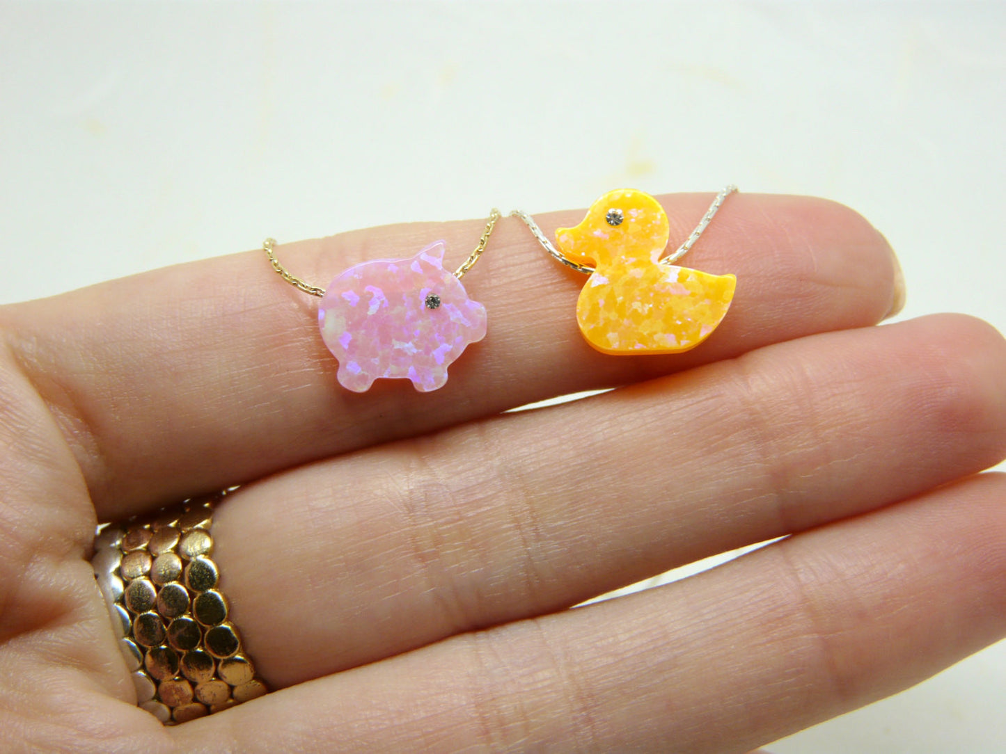 Rubber duck / Pig necklace - OpaLandJewelry