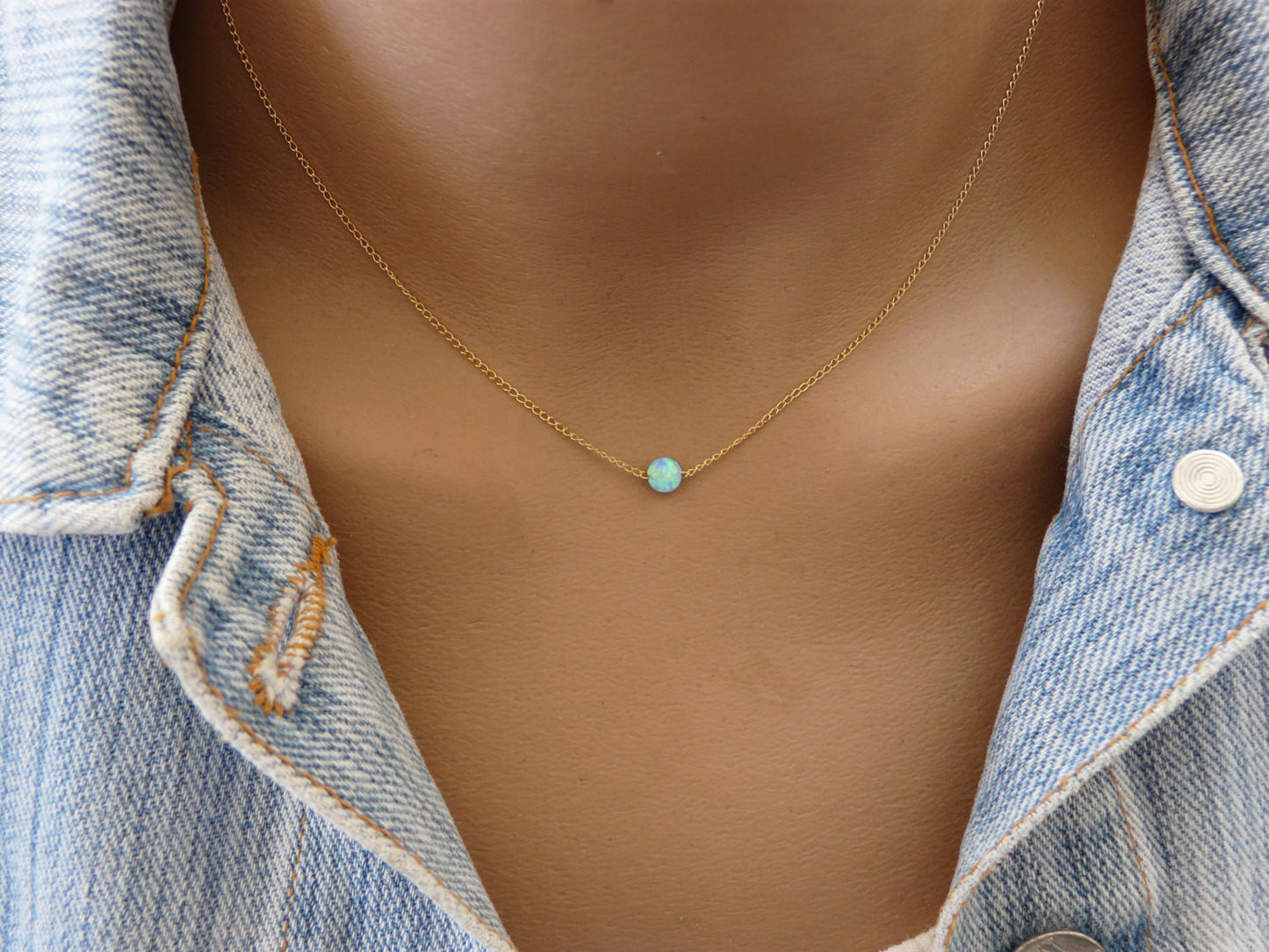 Tiny Opal Necklace - OpaLandJewelry