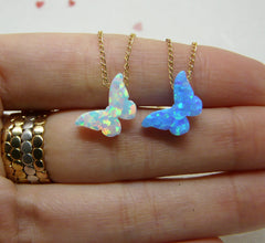 Opal butterfly necklace - OpaLandJewelry