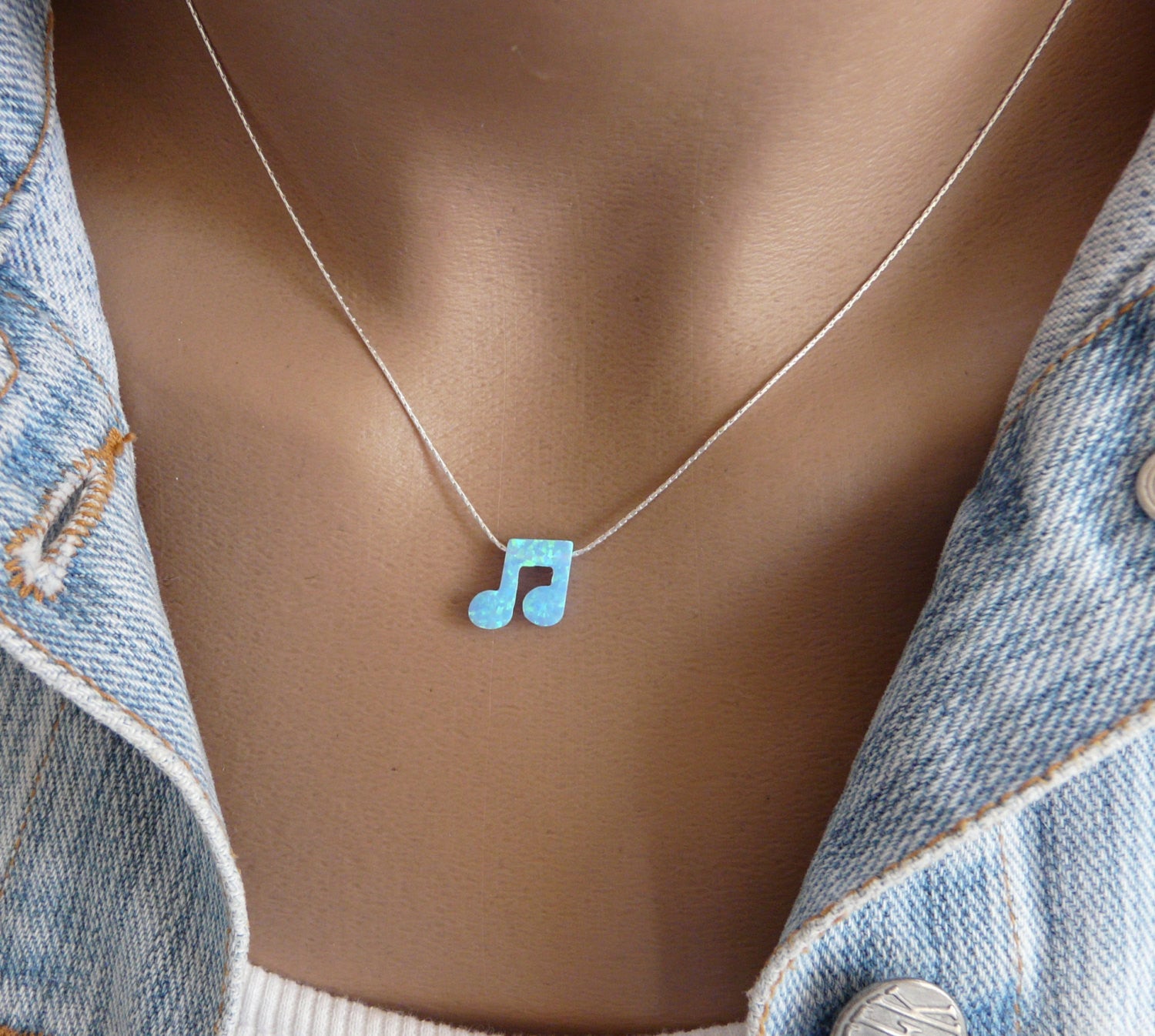 Opal Music note necklace - OpaLandJewelry