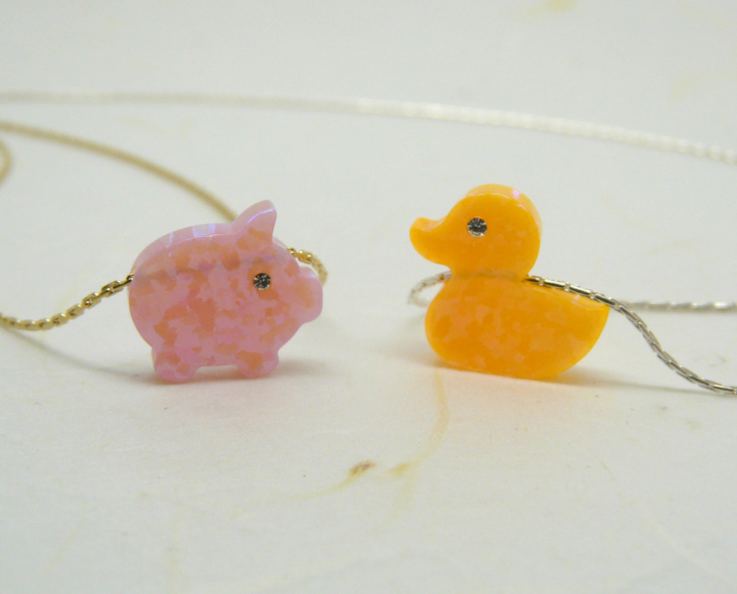 Rubber duck / Pig necklace - OpaLandJewelry
