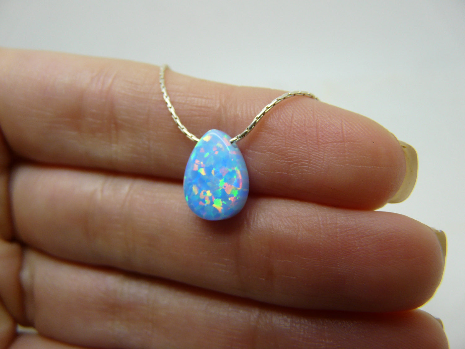 Pear shape Opal necklace - OpaLandJewelry