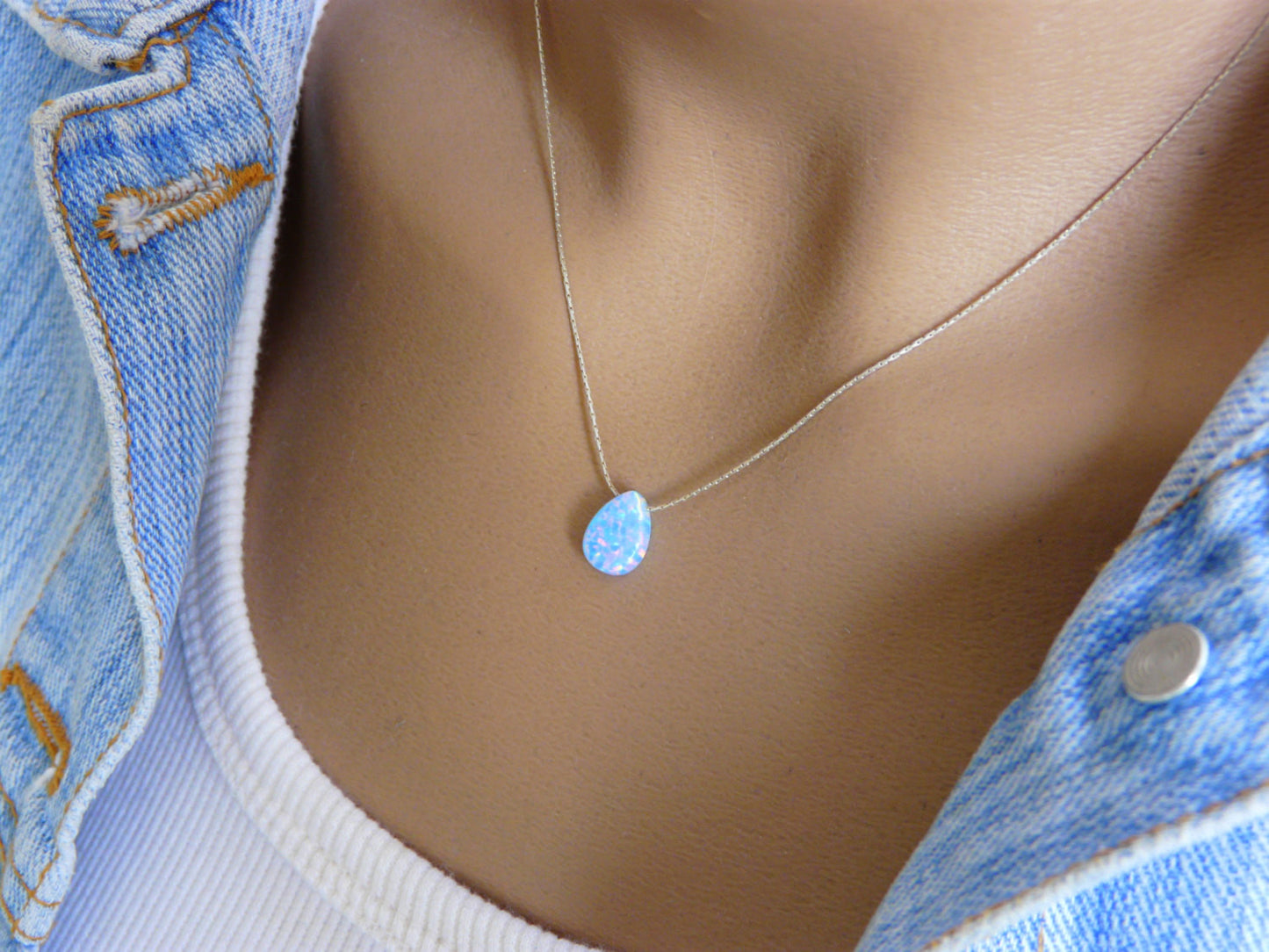 Pear shape Opal necklace - OpaLandJewelry