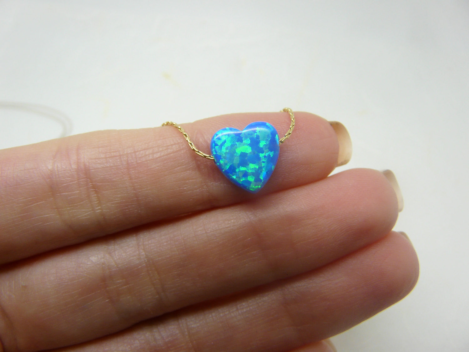 Opal Heart necklace - OpaLandJewelry