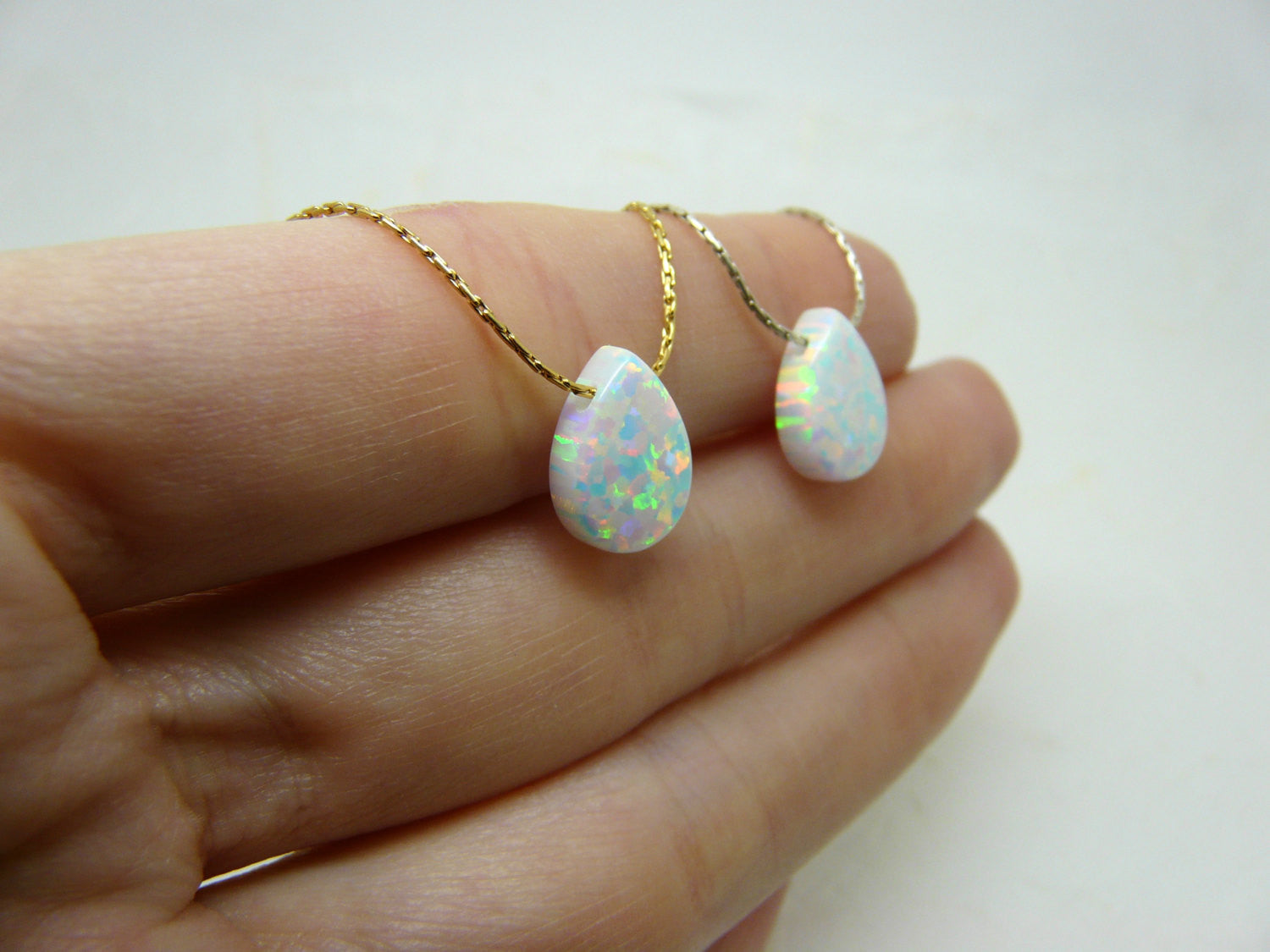 Pear shape Opal necklace - OpaLandJewelry