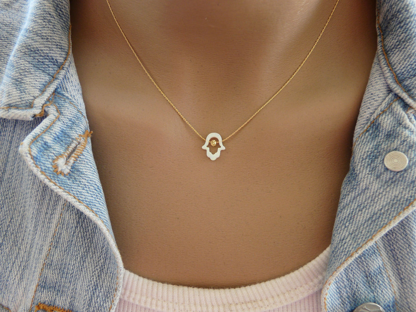 Cutout Hamsa necklace - OpaLandJewelry