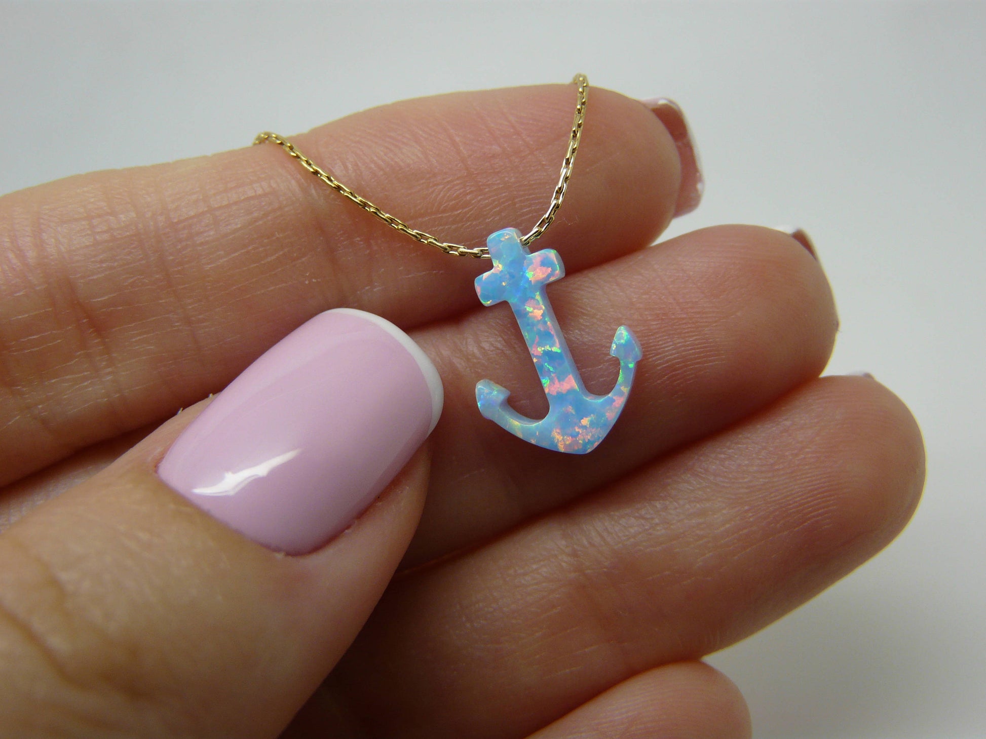 Opal Anchor necklace - OpaLandJewelry