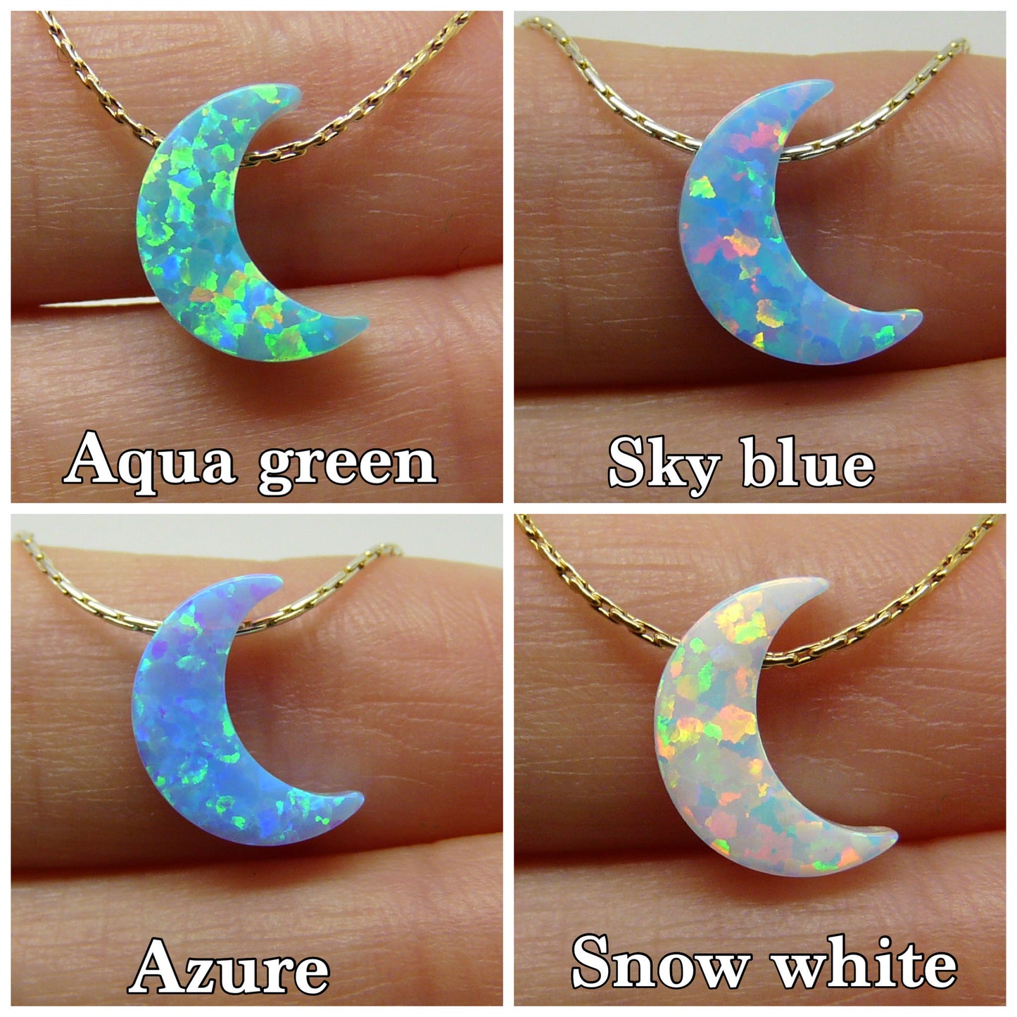 Crescent moon necklace - OpaLandJewelry