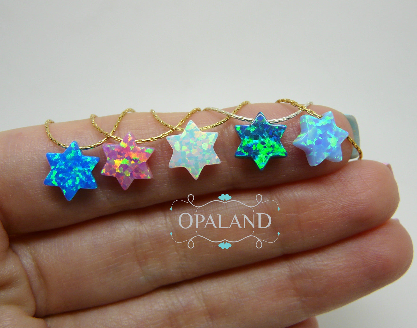 Opal Star of David Necklace – Minimalist Judaica Jewelry - OpaLandJewelry