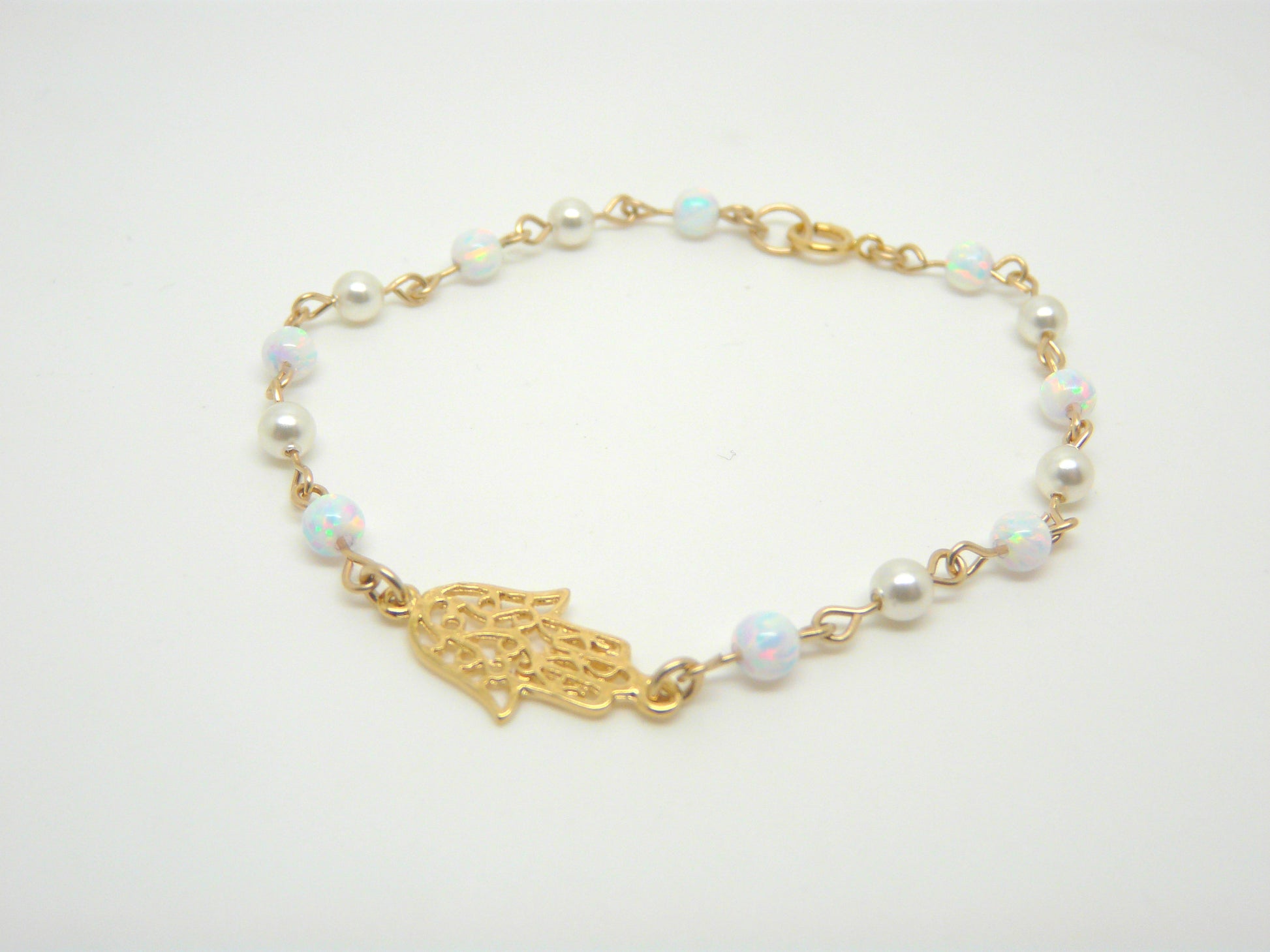 Women's Hollow Hamsa Beaded bracelet