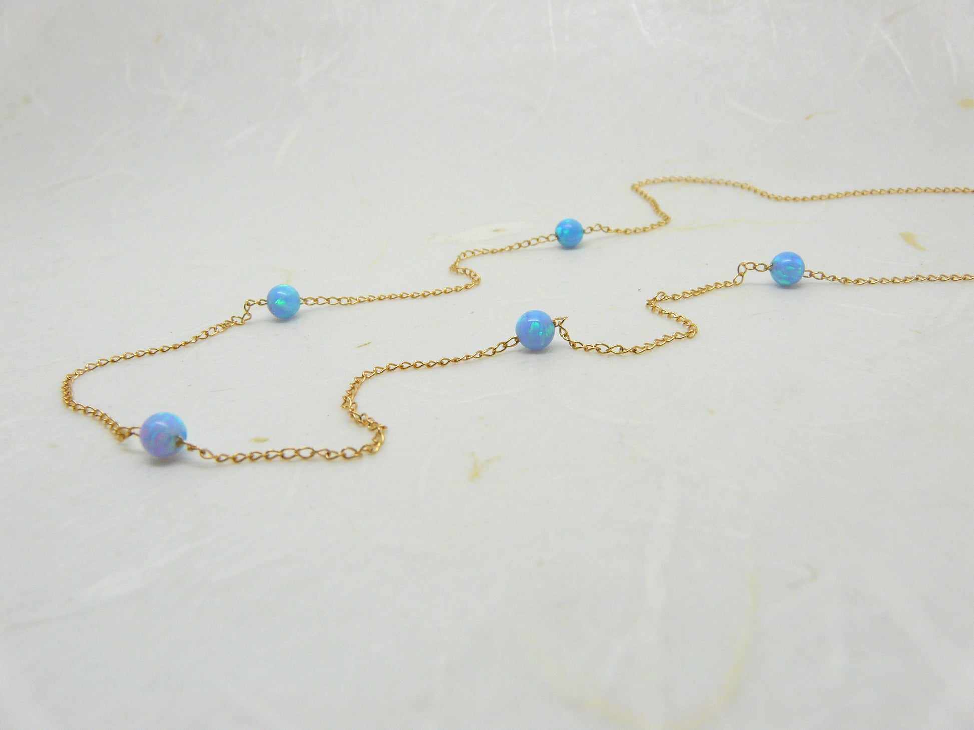Dainty Opal Beaded Necklace – Elegant Minimalist - OpaLandJewelry