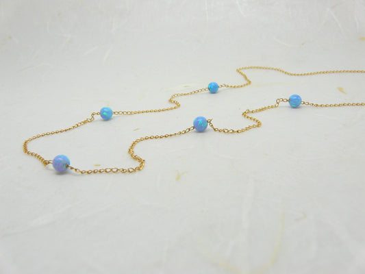 Dainty Opal Beaded Necklace – Elegant Minimalist - OpaLandJewelry