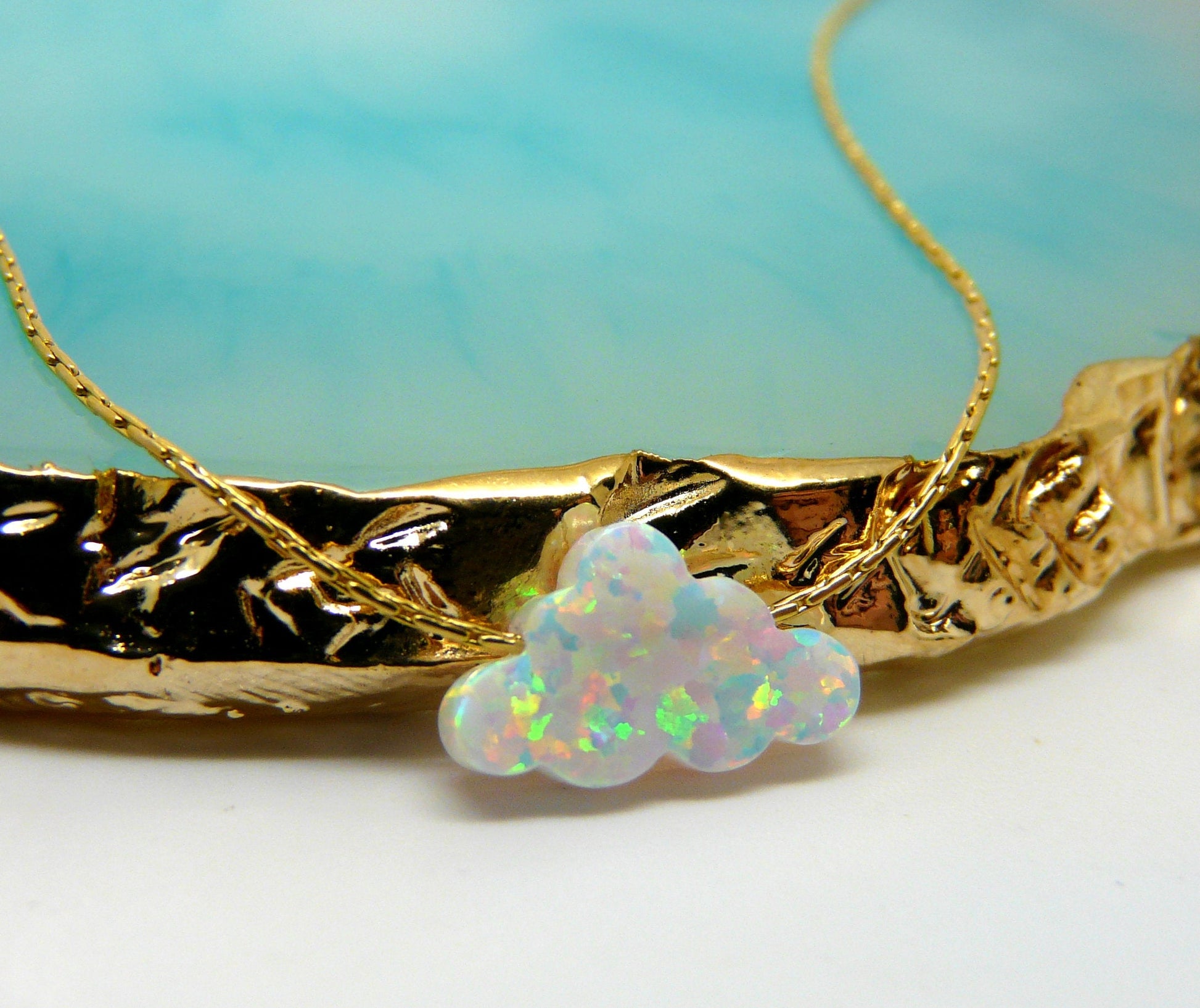 Opal cloud necklace