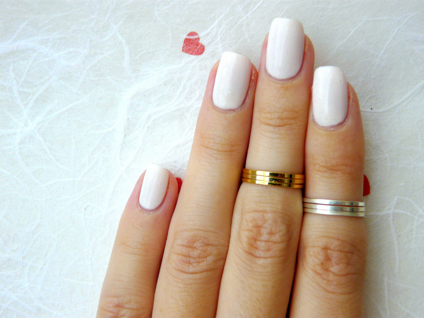 MIX of 3 Gold 3 Silver midi rings - OpaLandJewelry