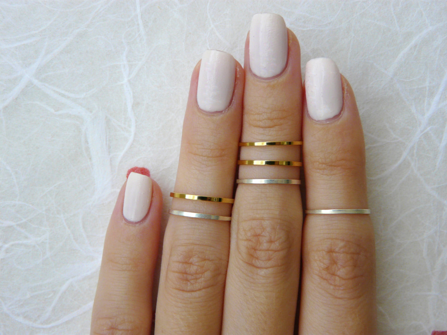 MIX of 3 Gold 3 Silver midi rings - OpaLandJewelry