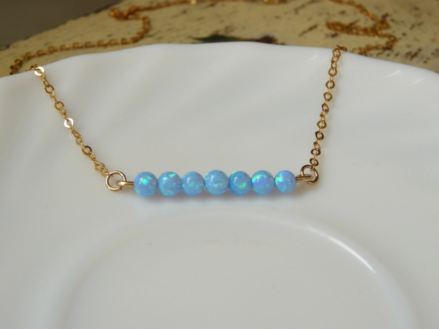 Opal bar necklace - OpaLandJewelry