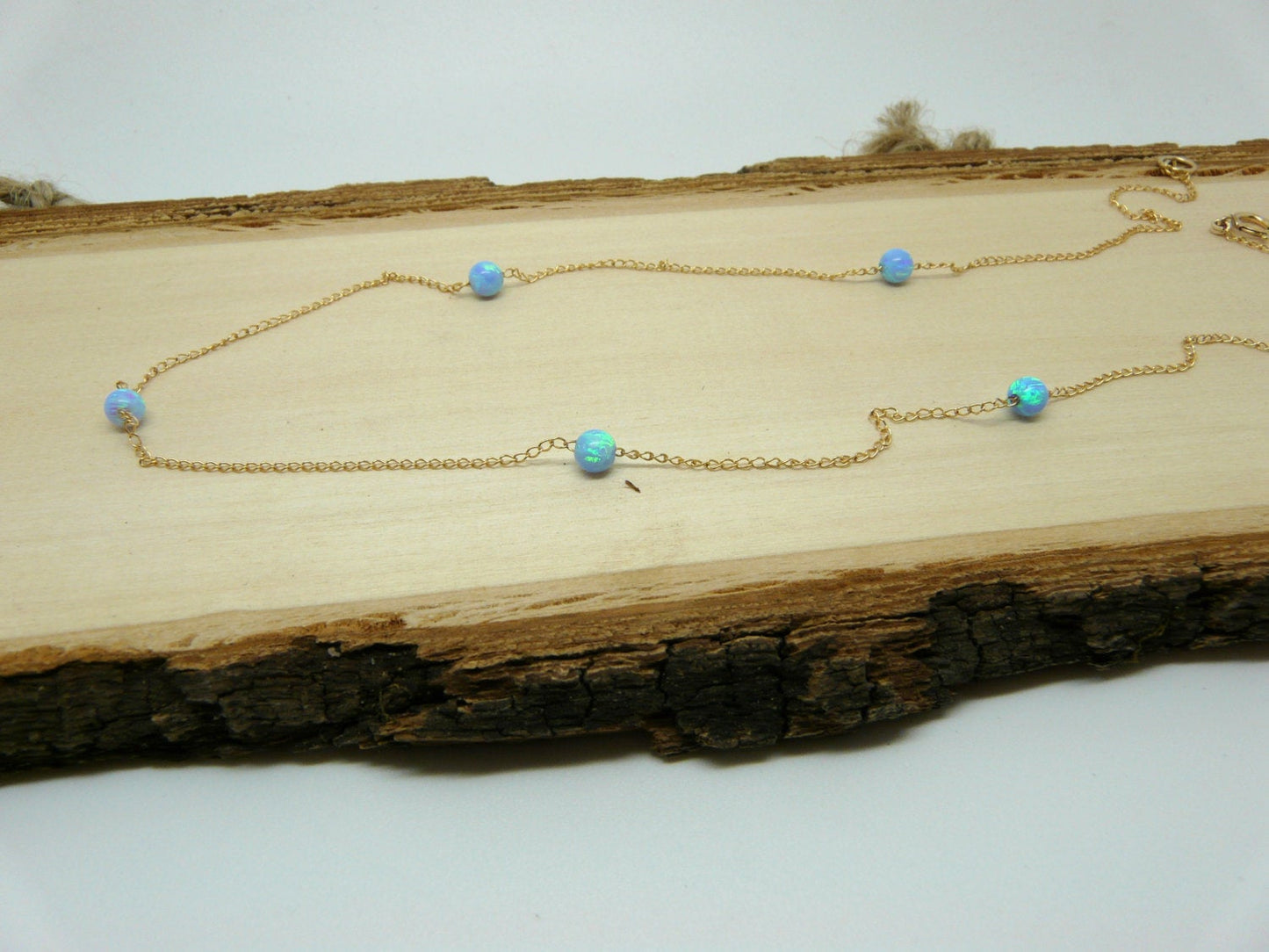 Dainty Opal Beaded Necklace – Elegant Minimalist - OpaLandJewelry