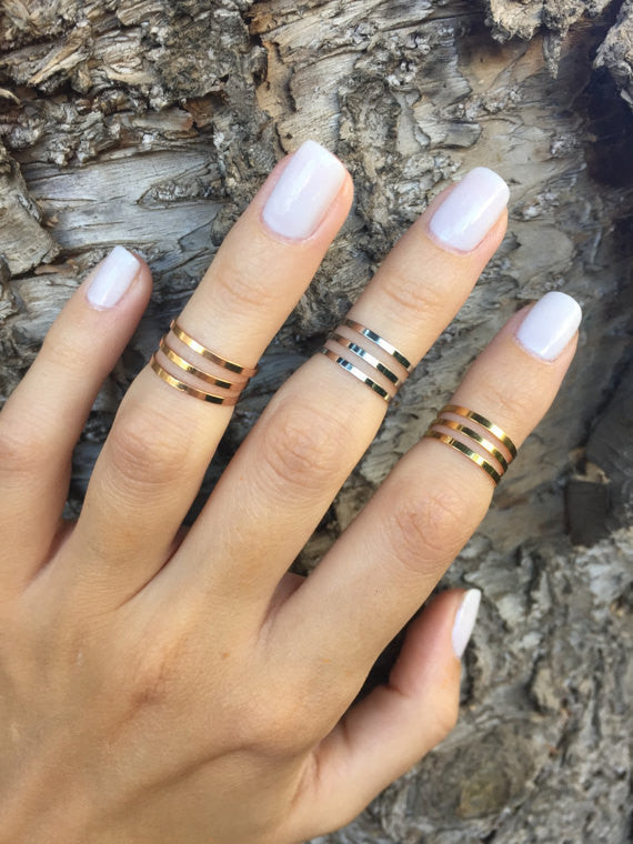 Set of 9 rings Mix colors - OpaLandJewelry