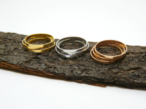 Set of 9 rings Mix colors - OpaLandJewelry