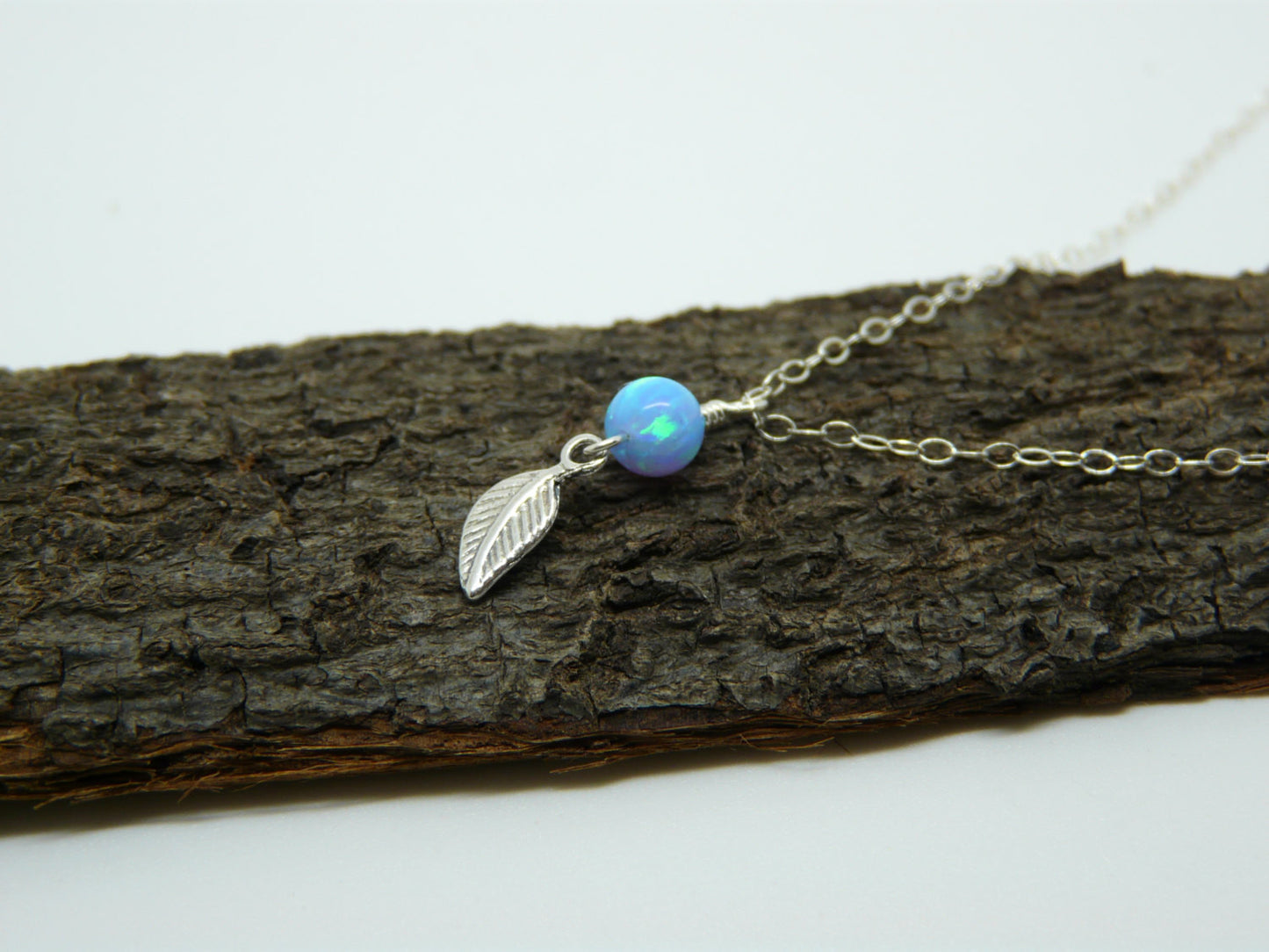 Leaf opal necklace - OpaLandJewelry