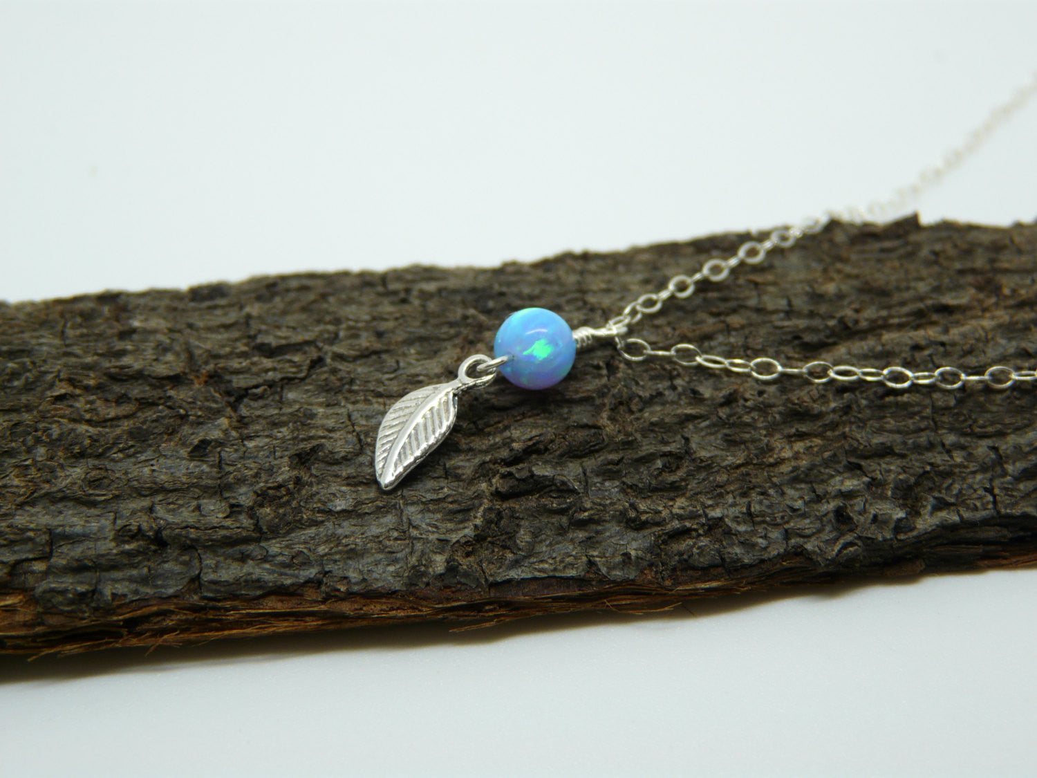 Leaf opal necklace - OpaLandJewelry