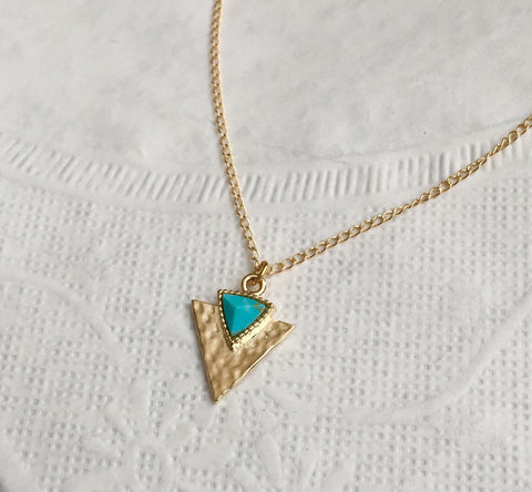 Turquoise Geometric necklace - OpaLandJewelry