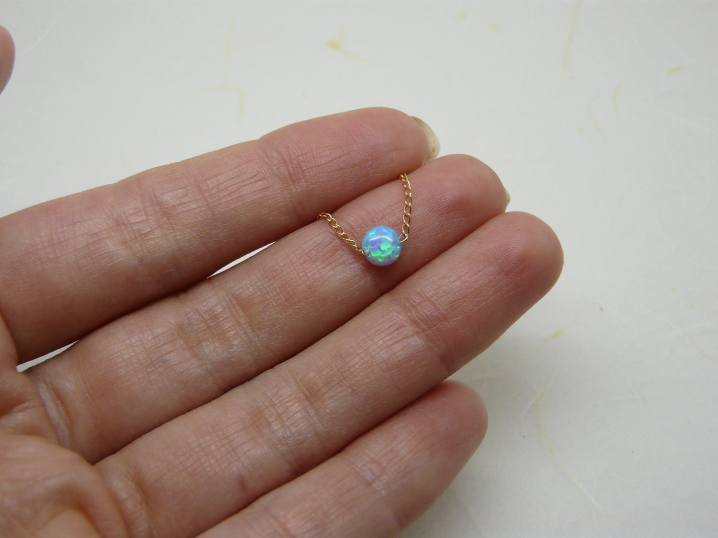 Tiny Opal Necklace - OpaLandJewelry