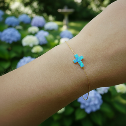 Opal Cross Bracelet