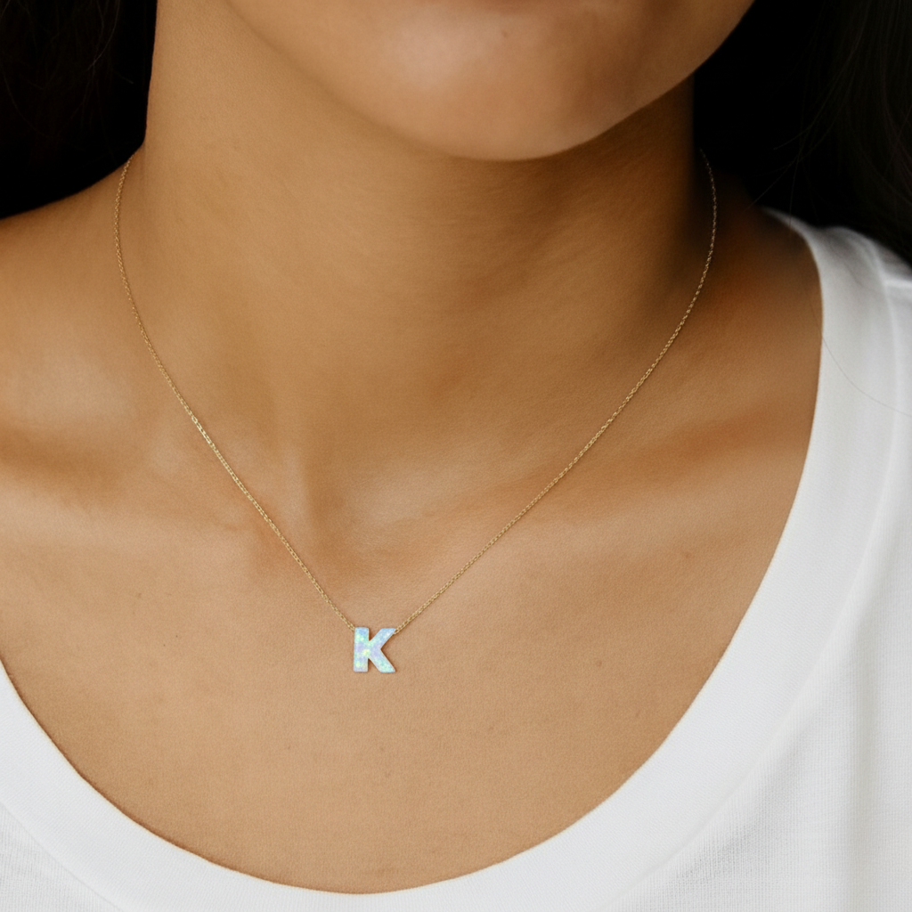 K letter necklace