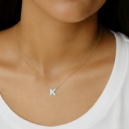 K letter necklace