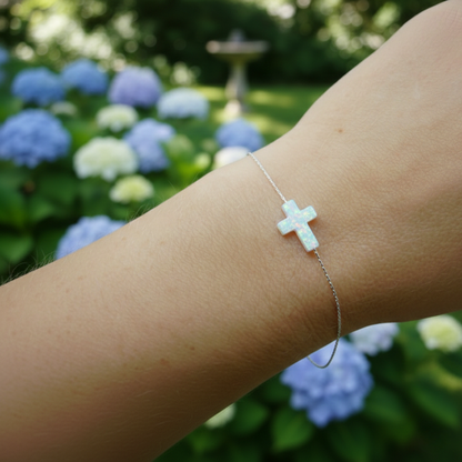 Opal Cross Bracelet