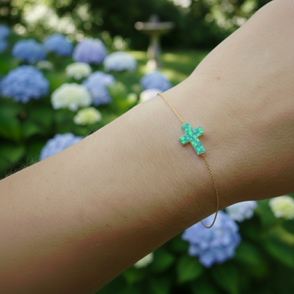 Opal Cross Bracelet