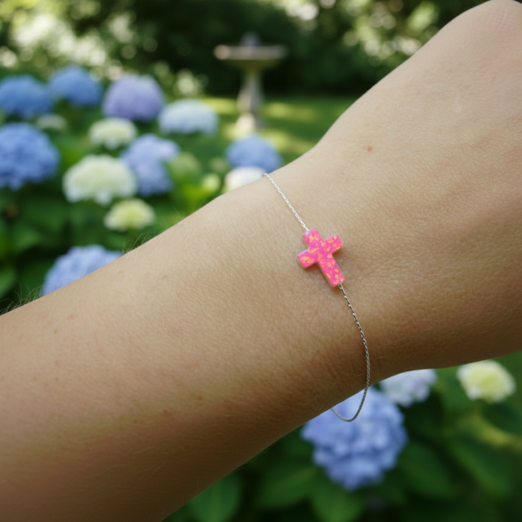 Opal Cross Bracelet