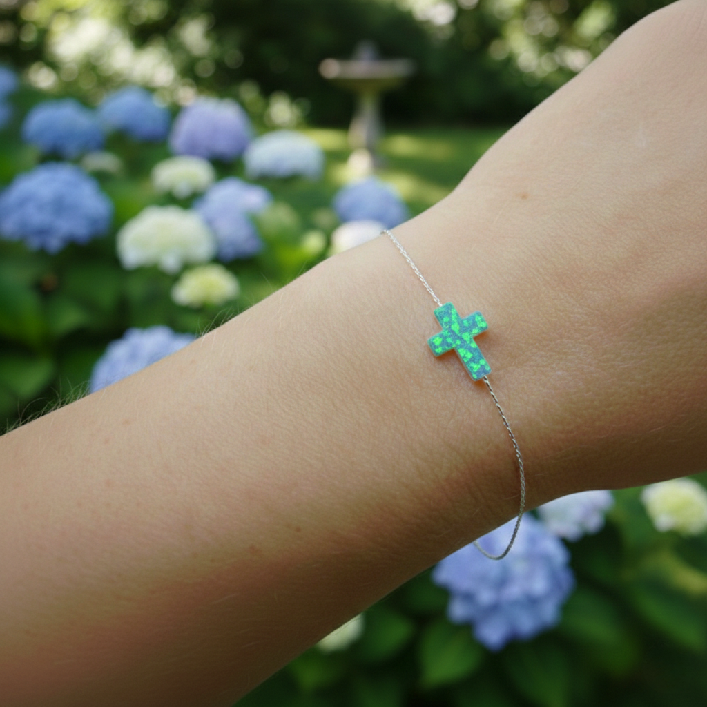 Opal Cross Bracelet